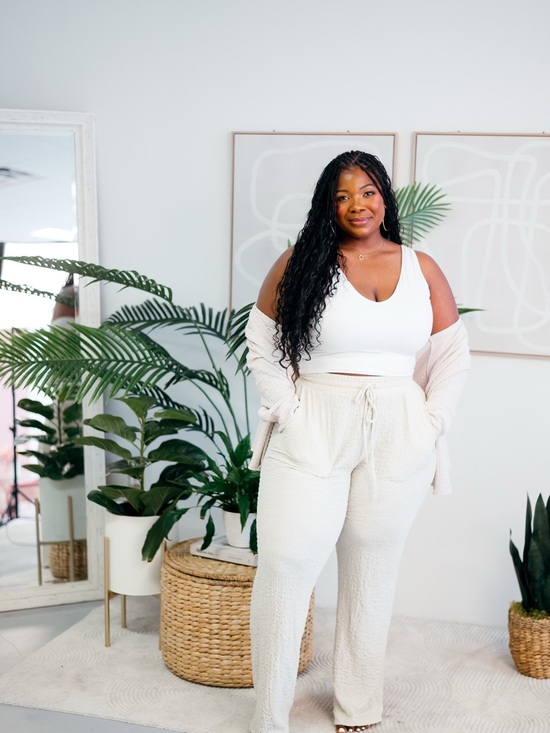 Fashion Nova Other - Fashion Nova Cream Wide Leg Two-Piece Set - Women
